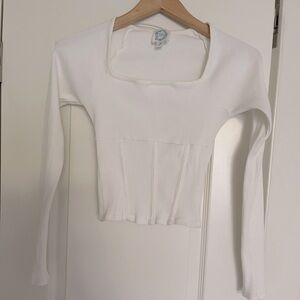 Francesca’s Blue Rain Ribbed Shirt